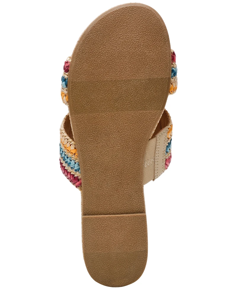 Dv Dolce Vita Women's Geeya Raffia Criss Cross Strap Flat Slide Sandals