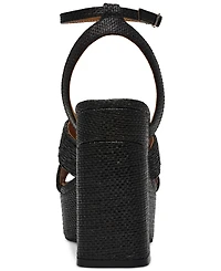 Dv Dolce Vita Women's Waylan Raffia Platform Crossband Dress Sandals