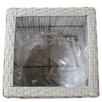 Square Indoor Polyrattan Planters with Attached Clear Polypropylene Liner 14" Square x 11" H and 14" Square x 11" H