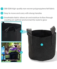 Garden Grow Bag with Handles Non-Woven Polypropylene Fabric, Black