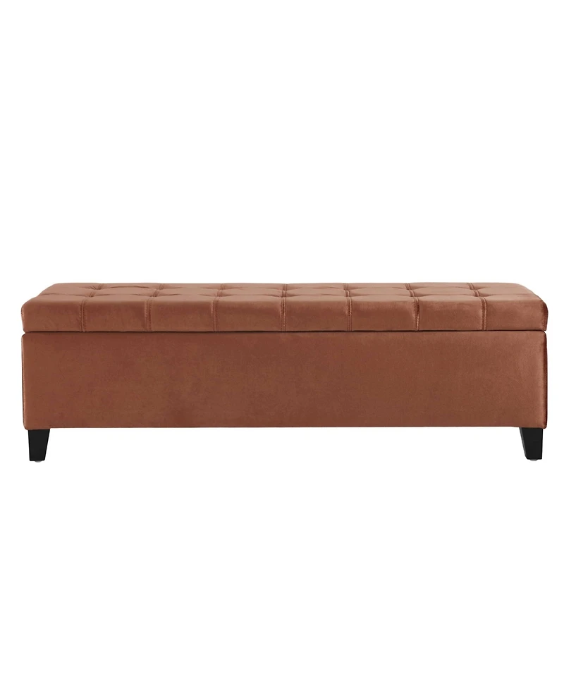 Velvet Storage Ottoman Bench with Tufted Lift-Top, Upholstered Accent for Bedroom or Living Room-The Pop Home