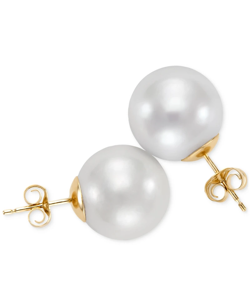 Macy's Cultured Freshwater Pearl (12-13mm) Stud Earrings in 14k Yellow Gold