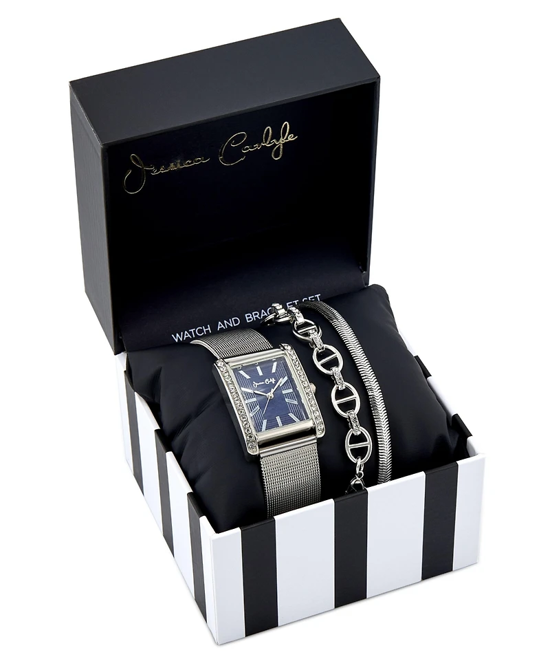 Jessica Carlyle Women's Silver Tone Metal Alloy Analog Watch, 23mm