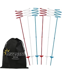Outdoor Drink/Beverage Holder Stakes for Lawn, 6pk, Red, White and Blue
