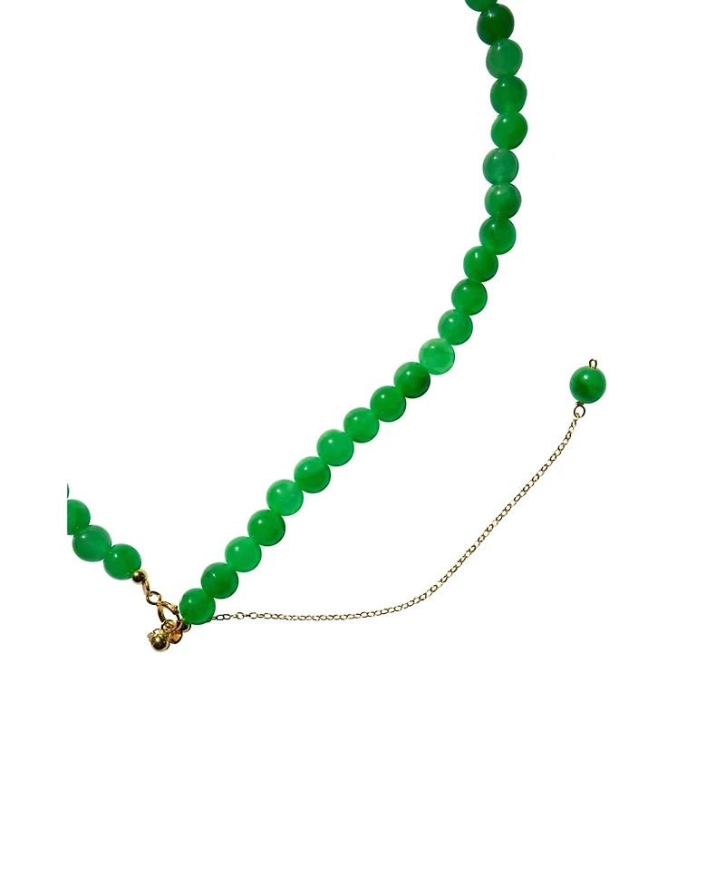 Lime — Green jade beaded necklace