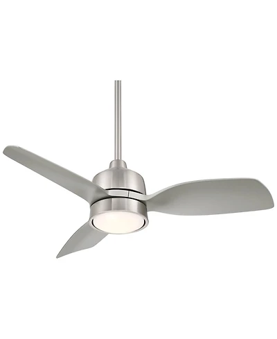 Casa Vieja 36" Verdin Modern Indoor Outdoor Ceiling Fan 3 Blade Led Light Remote Control Brushed Nickel Finish Bedroom Damp Rated