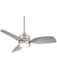 Casa Vieja 36" Verdin Modern Indoor Outdoor Ceiling Fan 3 Blade Led Light Remote Control Brushed Nickel Finish Bedroom Damp Rated
