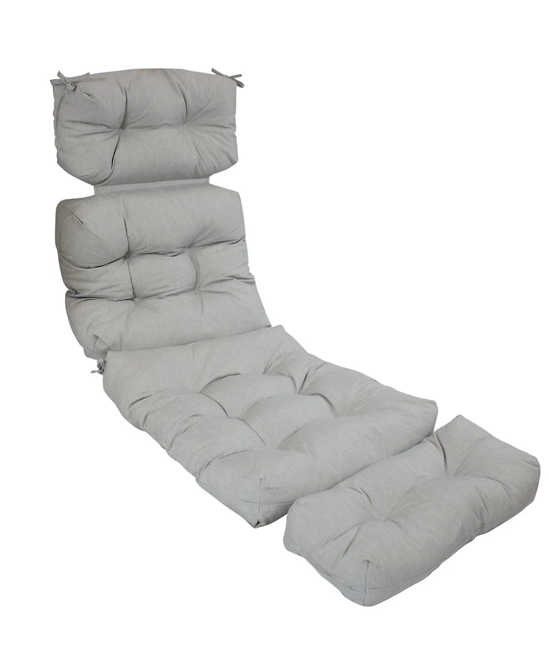 Indoor/Outdoor Olefin Polyester Tufted Chaise Lounge Chair Replacement Cushion - 23" x 75"