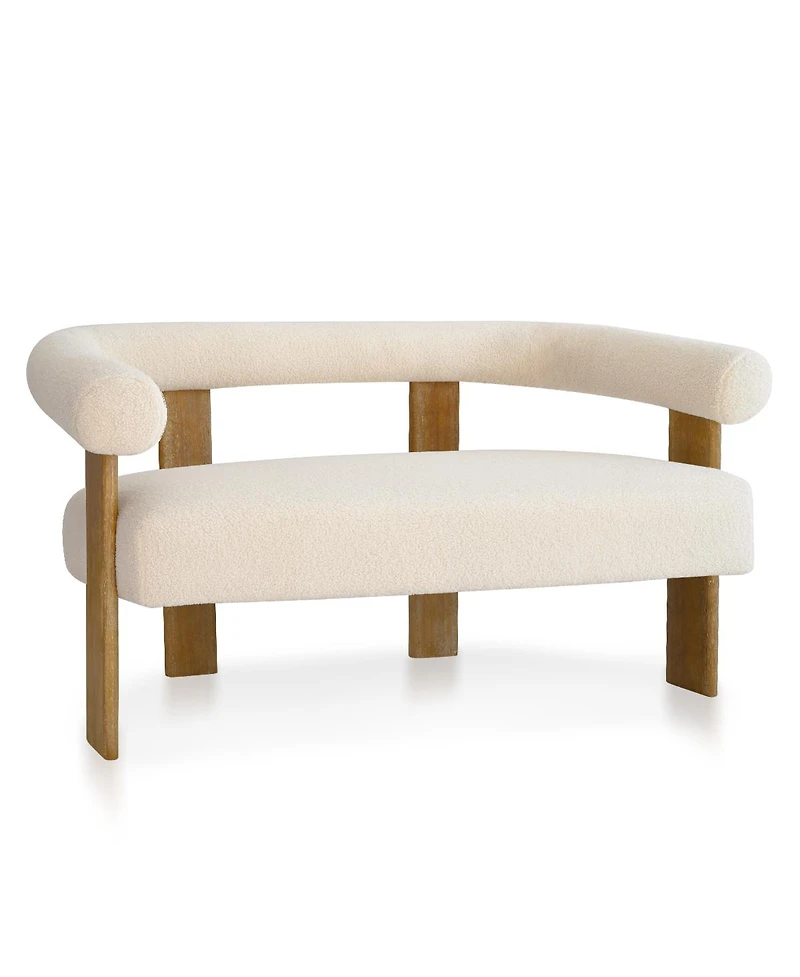 Maison Boucle Curved Boucle Loveseat Sofa, Upholstered 2-Seater Modern Accent Couch for Living Room-Maison Boucle