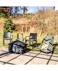 Powder-Coated Steel Log Cart - 34" H - Gray