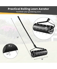 Mecale 18 Inch Manual Lawn Aerator with Detachable Handle