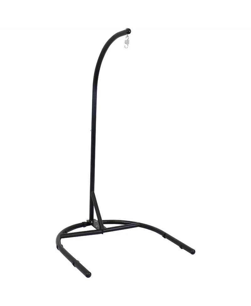 Outdoor Durable Powder-Coated Steel U-Shaped Hanging Egg Chair Swing Stand - 76" - Black