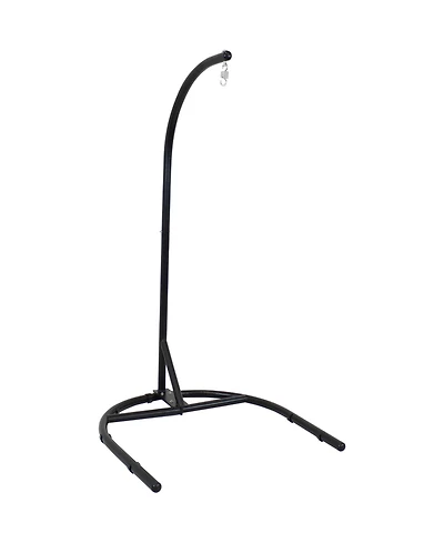 Outdoor Durable Powder-Coated Steel U-Shaped Hanging Egg Chair Swing Stand - 76" - Black