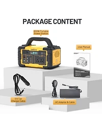 Mondawe 600W Portable Power Station 655.2Wh Solar Generator with Ac Outlet