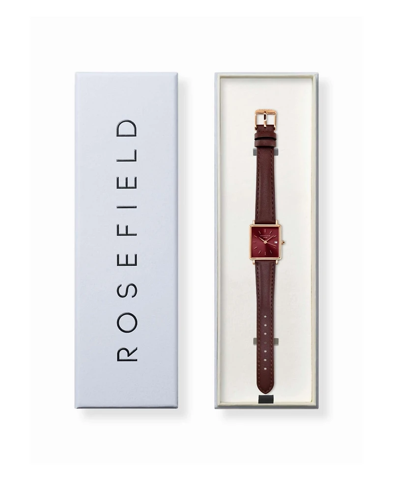 Rosefield Boxy Xs Women's Brown Leather Watch 24mm