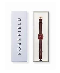 Rosefield Boxy Xs Women's Brown Leather Watch 24mm
