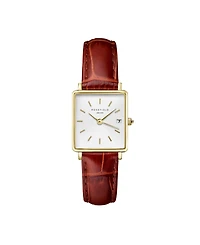 Rosefield Boxy Xs Women's Medium Brown Leather Watch 24mm