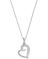 Diamond Heart 18" Pendant Necklace (1/5 ct. t.w.) in 10k White Gold