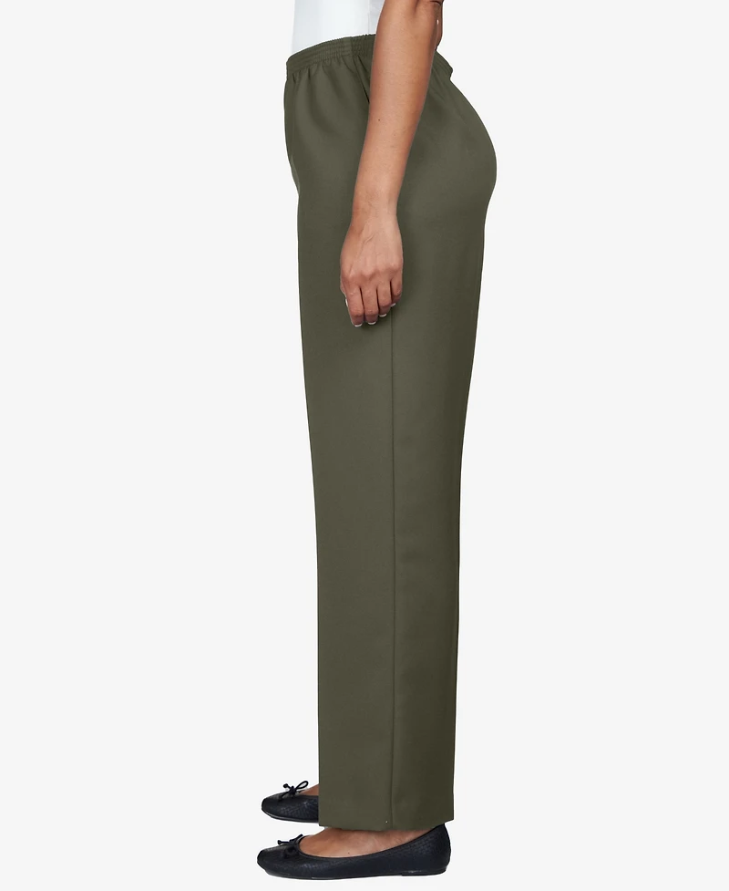 Alfred Dunner Women's Classic All Around Elastic Waist Accord Medium Length Pant
