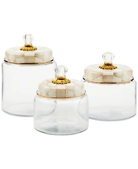 Mackenzie-Childs Mocha Check Small Kitchen Canister