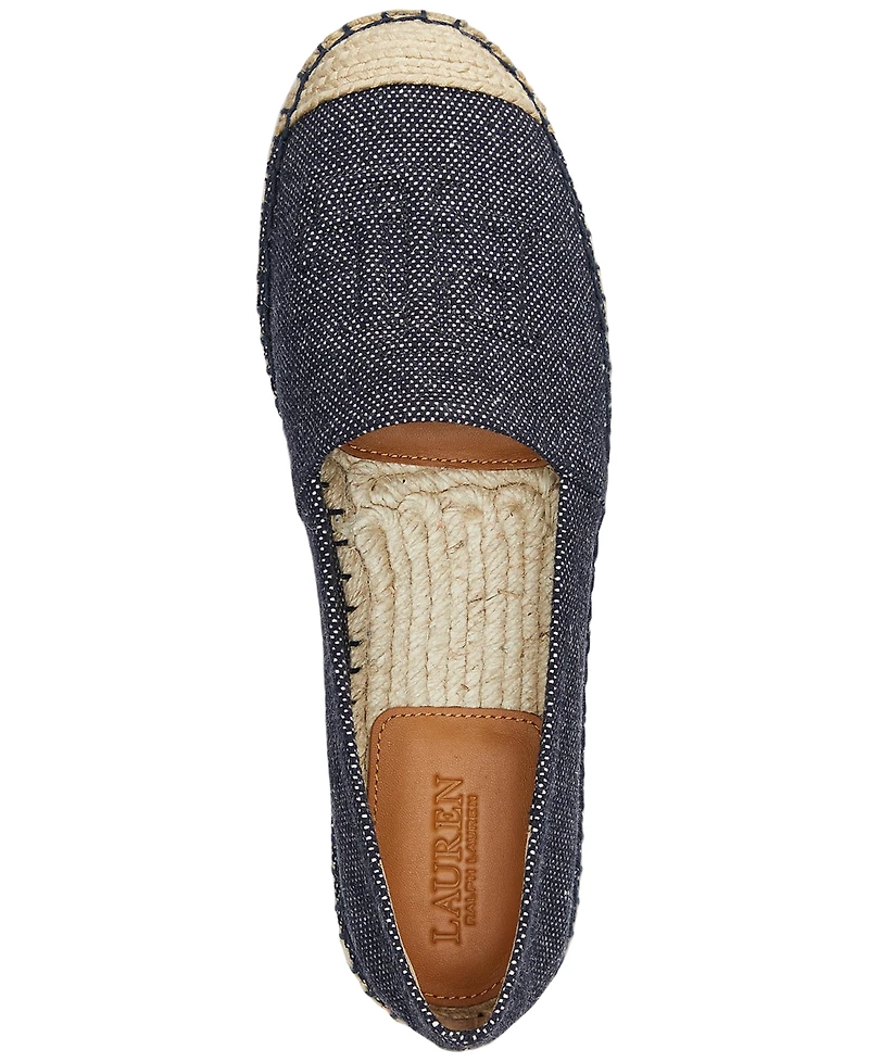 Lauren Ralph Women's Cameron Logo Slip-On Espadrille Flats