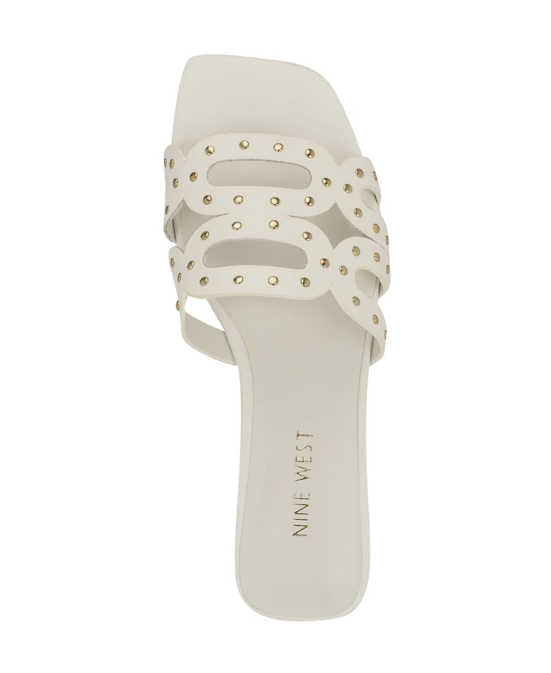 Nine West Women's Mckinna Square Toe Flat Sandals