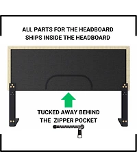 Boyd Sleep Belle Upholstered Platform Bed with Headboard, Mattress Foundation with Strong 14 Wood Slat Supports, No Box Spring Required