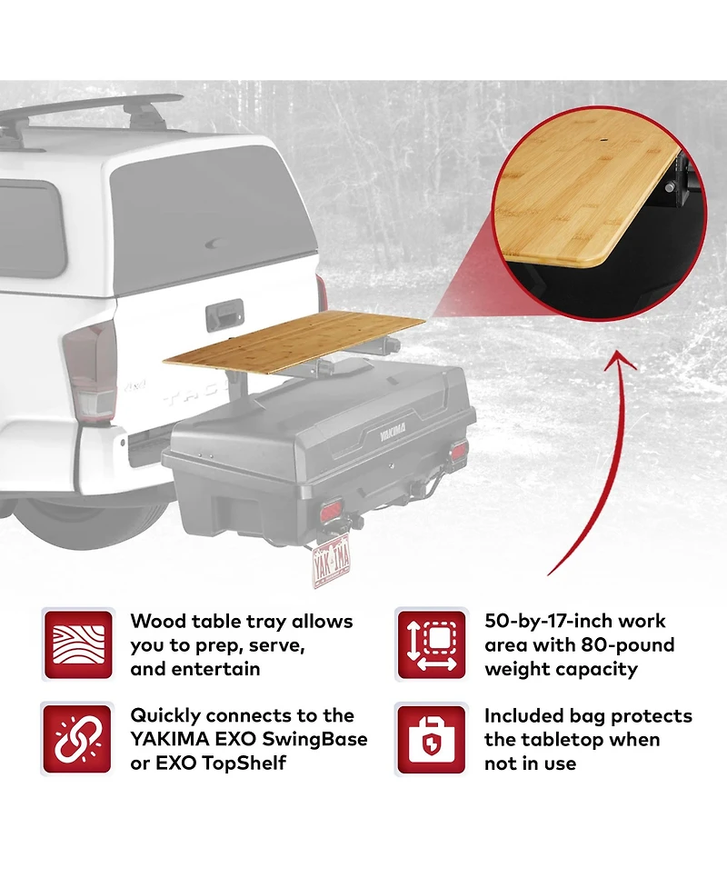 Yakima Exo BackDeck Table Top Mount Accessory for Exo Cargo Hitch Rack System