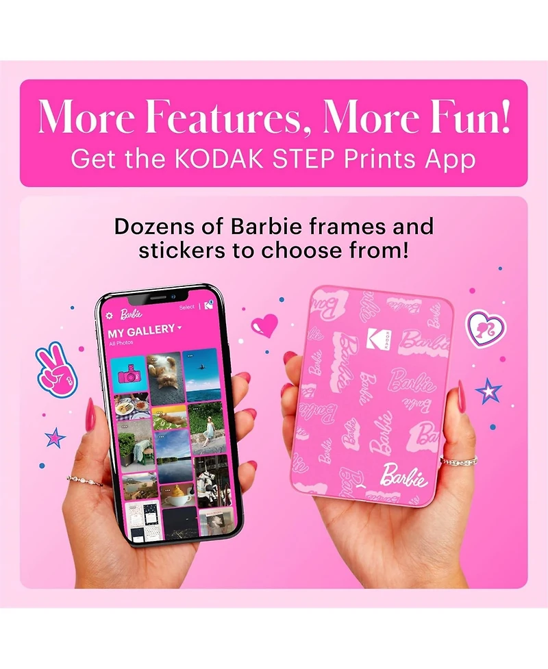 Kodak x Barbie Step Slim Instant Portable Photo Printer + Barbie Deluxe Camera Case & More