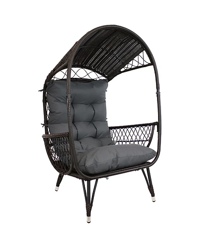 Shaded Comfort Wicker Outdoor Egg Chair with Legs - 56.5" H