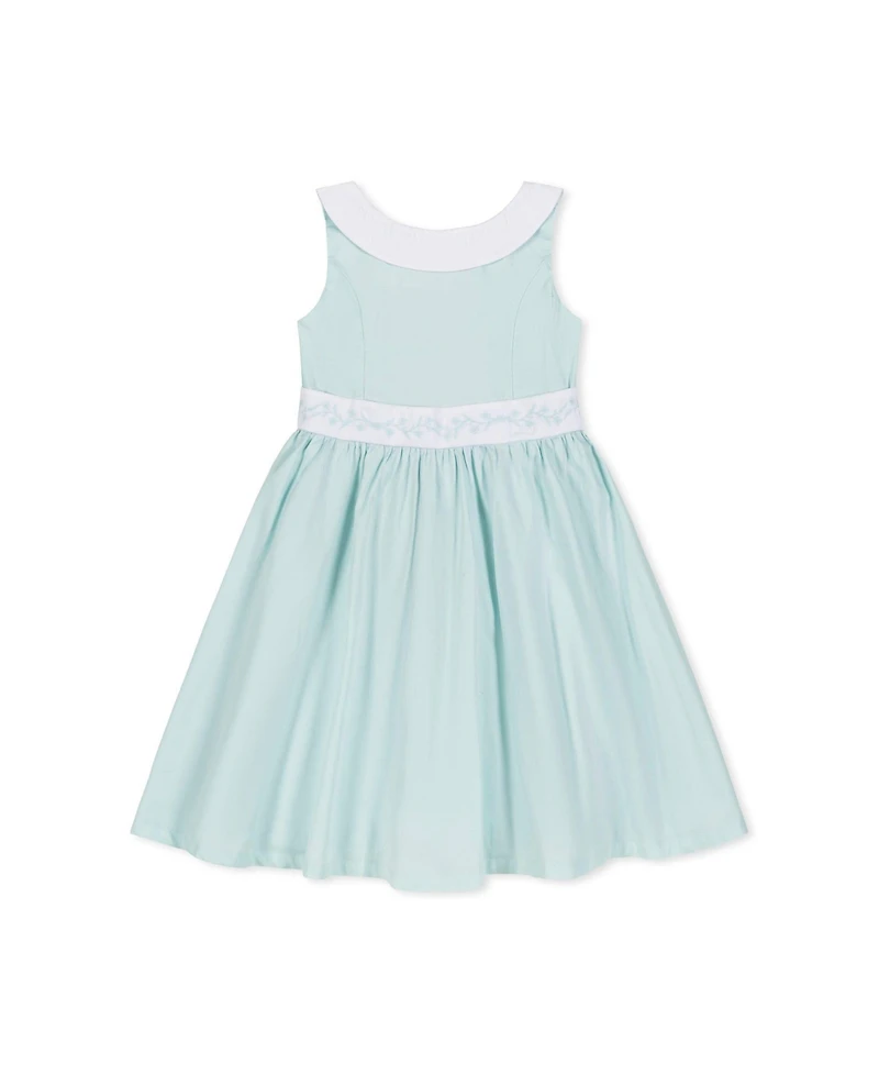 Hope & Henry Toddler Girls Heirloom Round Collar Sateen Party Dress with Embroidered Sash