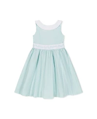 Hope & Henry Toddler Girls Heirloom Round Collar Sateen Party Dress with Embroidered Sash