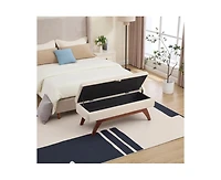 Teddy Storage Bench, Bed End Stool with Hidden Solid Wood Legs-The Pop Home