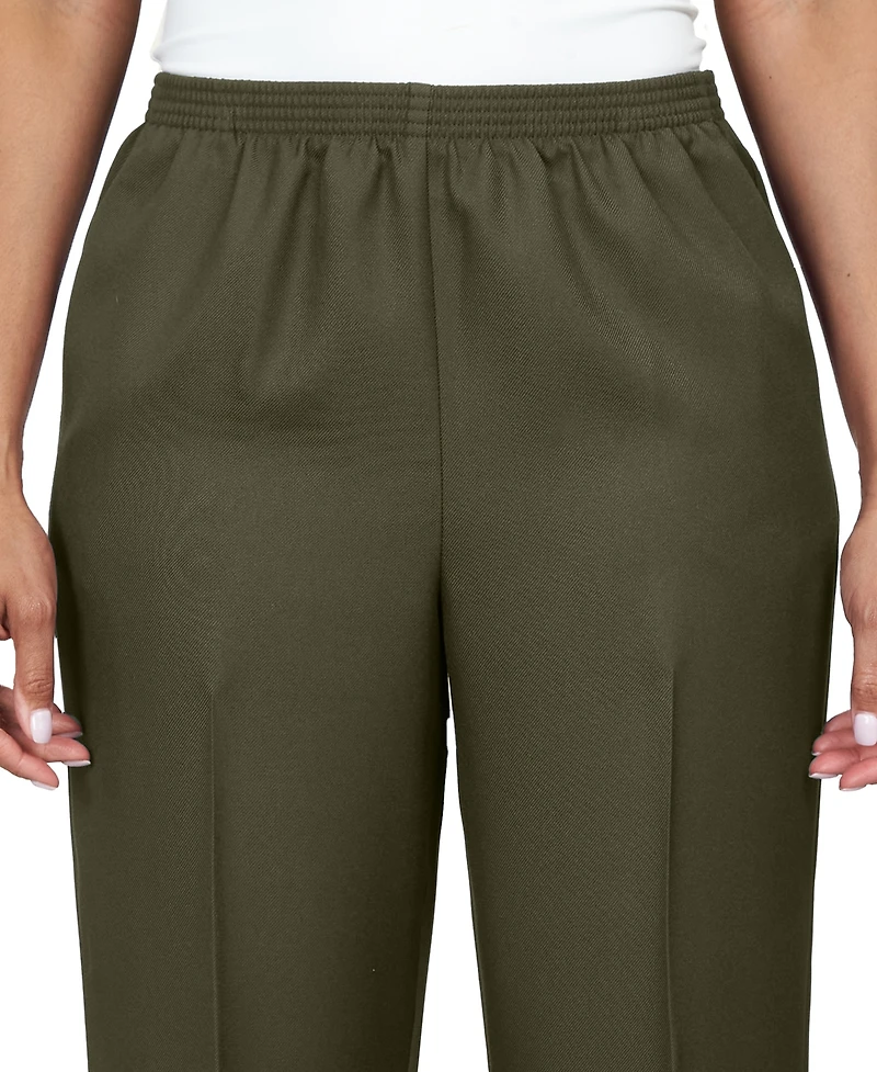 Alfred Dunner Petite Classics All Around Elastic Waist Accord Medium Length Pants