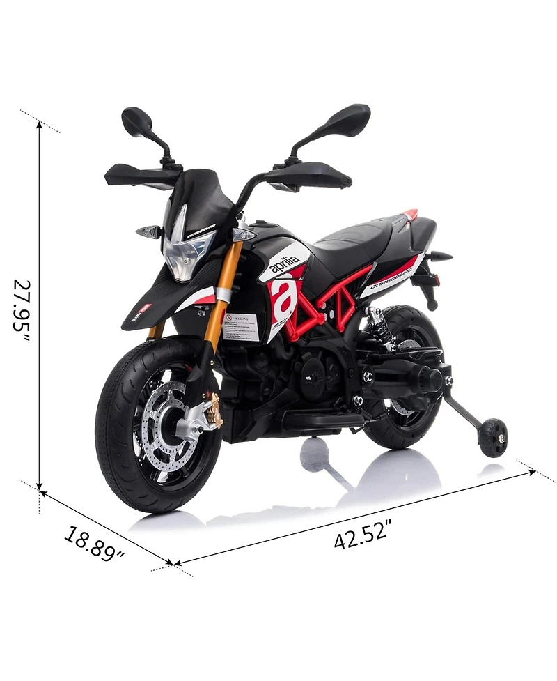 Tobbi Battery Powered Ride On Aprilia Motorcycle for Ages 3 Years and Up, Red