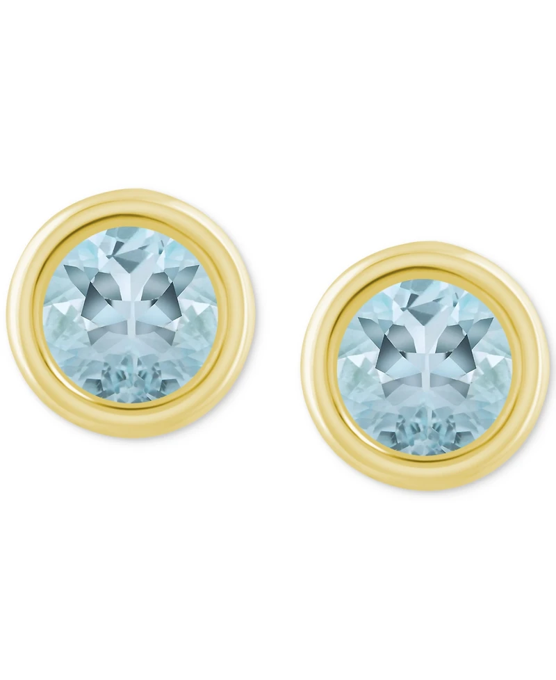 Lab-Created Opal Bezel Stud Earrings (1-1/5 ct. t.w.) 10k Gold (Also Additional Gemstones)
