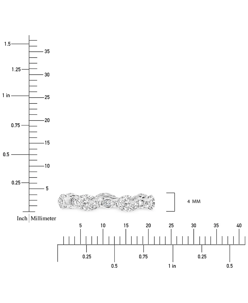 Blue & White Cubic Zirconia Band Ring (5-7/8 ct. t.w.) Sterling Silver