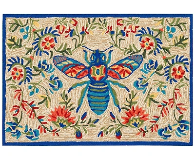 Liora Manne' Frontporch Flora Bee 1'8"x2'6" Area Rug