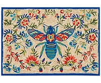Liora Manne' Frontporch Flora Bee 1'8"x2'6" Area Rug