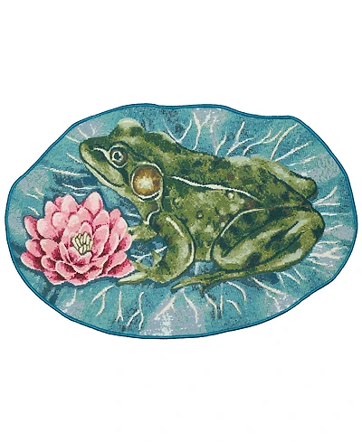 Liora Manne' Esencia Frog and Lotus 2'1"x3'3" Novelty Area Rug