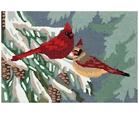 Liora Manne' Frontporch Cardinal Christmas Day 2'6"x4' Area Rug