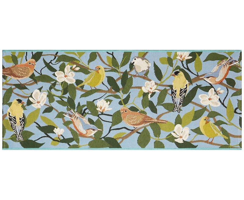 Liora Manne' Esencia Floral Finches 1'11"x4'11" Runner Area Rug