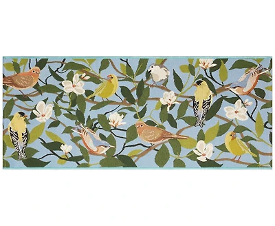 Liora Manne' Esencia Floral Finches 1'11"x4'11" Runner Area Rug