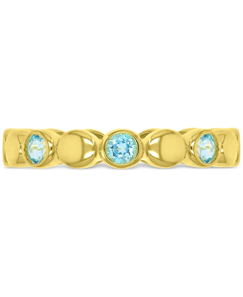 Swiss Blue Topaz Stack Ring (7/8 ct. t.w.) 14k Gold-Plated Sterling Silver