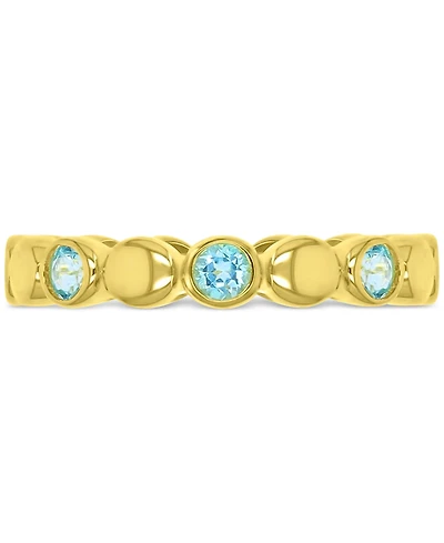 Swiss Blue Topaz Stack Ring (7/8 ct. t.w.) 14k Gold-Plated Sterling Silver