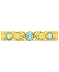 Swiss Blue Topaz Stack Ring (7/8 ct. t.w.) 14k Gold-Plated Sterling Silver