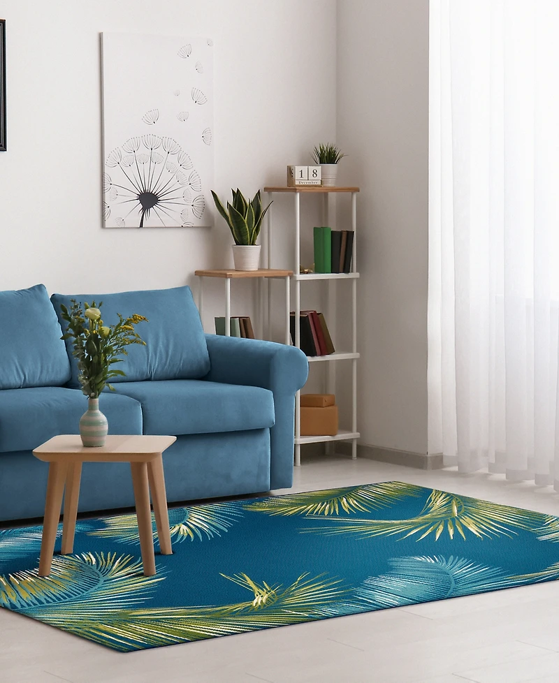 Liora Manne' Marina Palm Border 4'10"x7'6" Area Rug