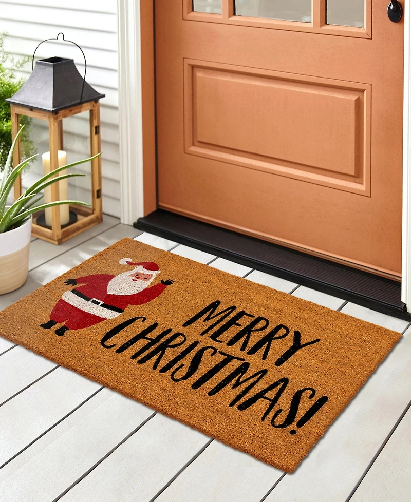 Liora Manne' Natura Merry Christmas Santa 1'6"x2'6" Area Rug