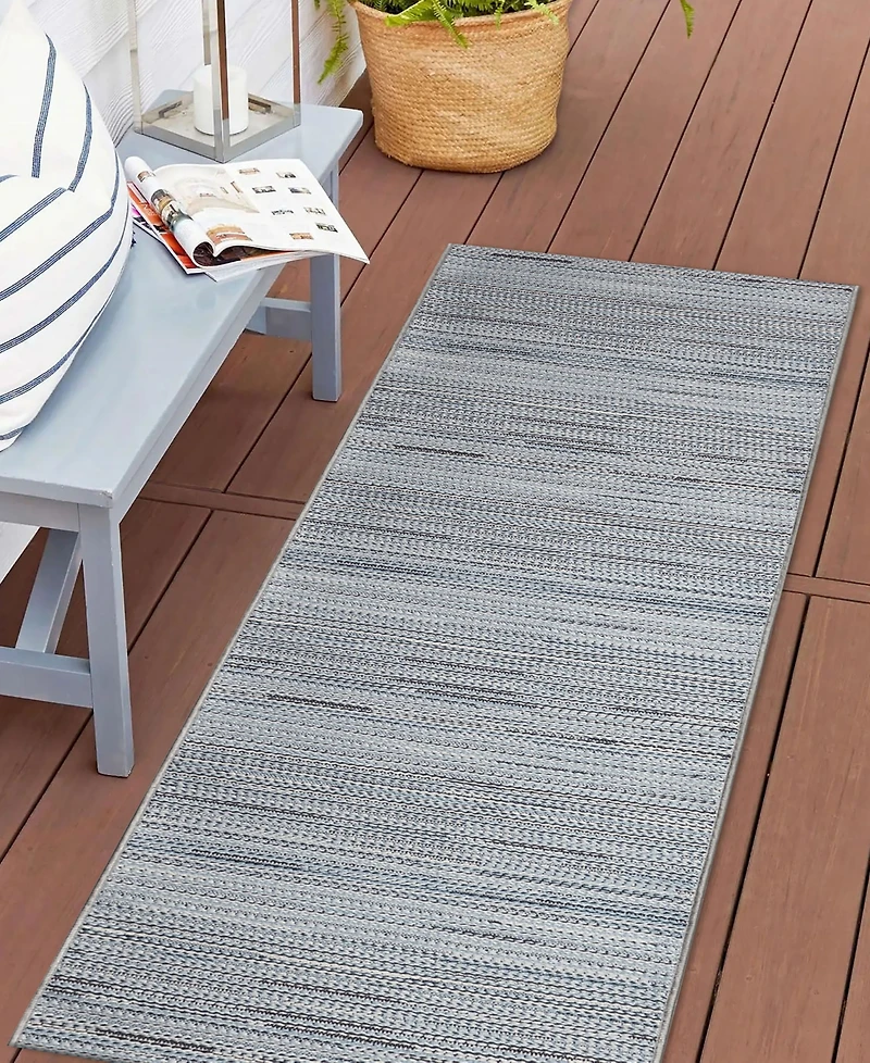 Liora Manne' Miranda Tweed Stripe 1'11"x4'11" Runner Area Rug