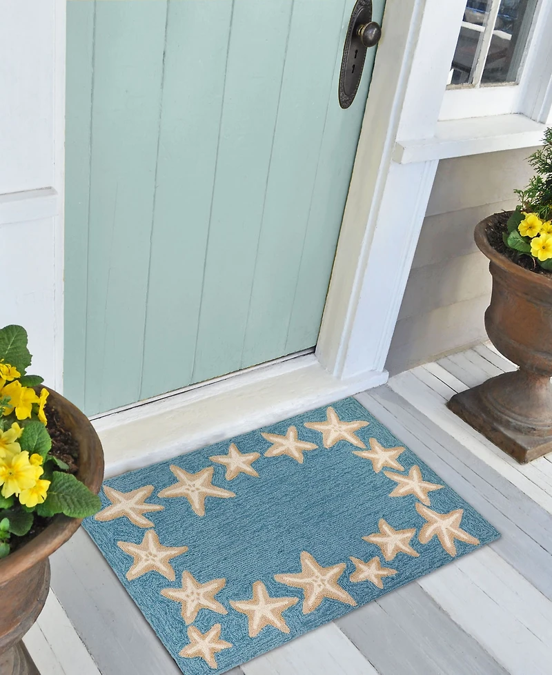 Liora Manne' Capri Starfish Border 1'8"x2'6" Area Rug
